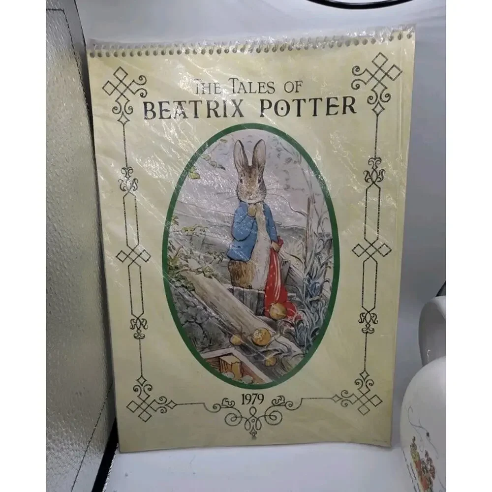 Vintage 1997 Teleflora Peter Rabbit Teapot & 1979 Beatrix Potter Calendar NOS